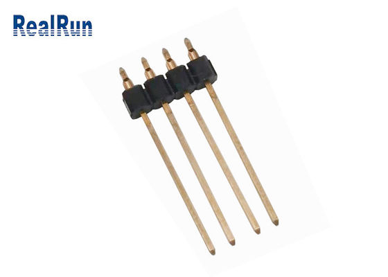 Connettore maschio dell'intestazione PBT LCP di stampa di PA6T di misura della IMMERSIONE diritta d'ottone del PWB Pin Header 2.54mm