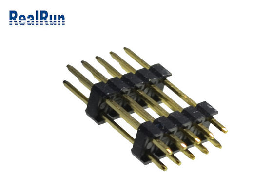 SGS d'ottone di fila 2.54mm di 0.75A PBT Pin Header Connecto UL94V-0 doppio