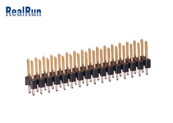Fila diritta d'ottone del doppio UL94V-0 di PA6T 180° Pin Header Connector 2.54mm