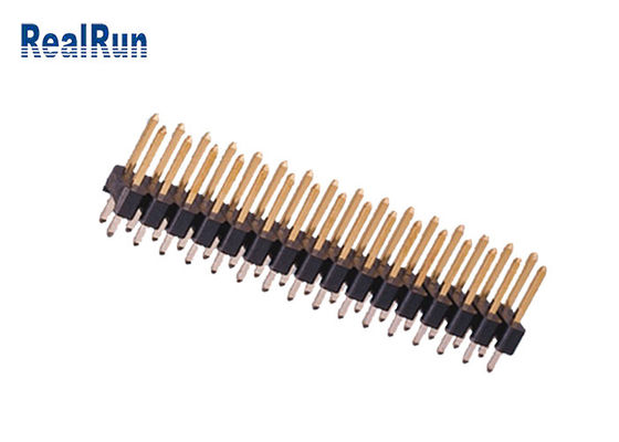Fila diritta d'ottone del doppio UL94V-0 di PA6T 180° Pin Header Connector 2.54mm