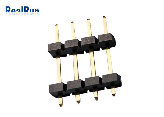 Connettore doppio d'ottone UL94V-0 dell'intestazione di fila di PBT LCP Pin Header Connector 1*4P