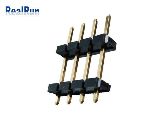 Connettore doppio d'ottone UL94V-0 dell'intestazione di fila di PBT LCP Pin Header Connector 1*4P