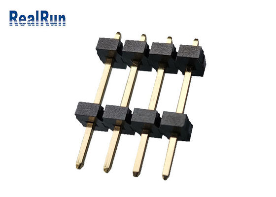 Connettore doppio d'ottone UL94V-0 dell'intestazione di fila di PBT LCP Pin Header Connector 1*4P