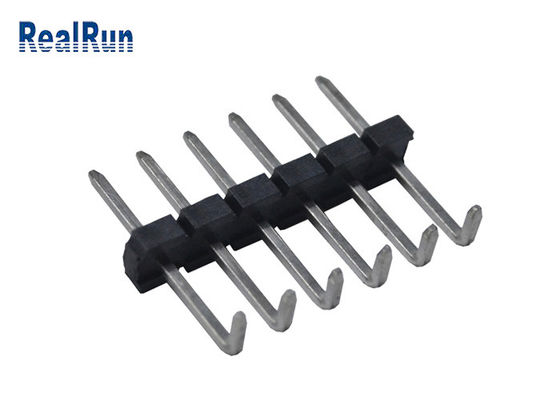 Pin 1000M Ohm di fila 6 del connettore ad angolo retto dell'intestazione di ISO9001 UL94V-0 singolo