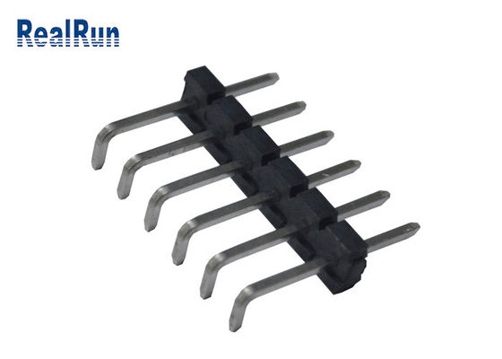 Pin 1000M Ohm di fila 6 del connettore ad angolo retto dell'intestazione di ISO9001 UL94V-0 singolo