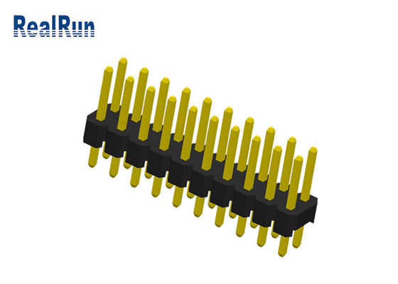 Ottone di Pin Header Male Brass Pcb 3.0A della immersione di fila del doppio di PBT PA6T 20P