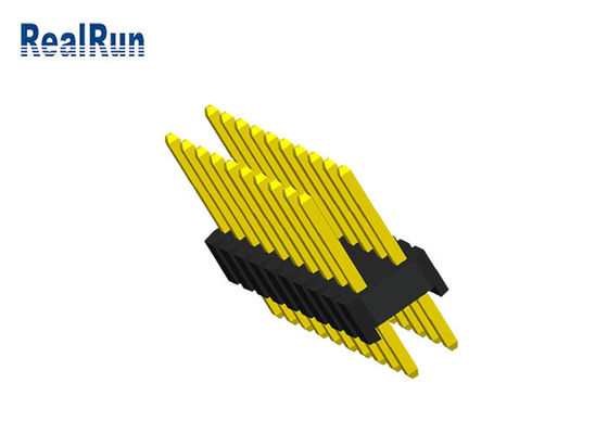 Ottone di Pin Header Male Brass Pcb 3.0A della immersione di fila del doppio di PBT PA6T 20P