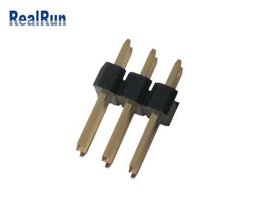 diritto della IMMERSIONE di 3.0A 6P doppio di Pin Header Black PA6T del passo maschio dell'ottone 2.54mm