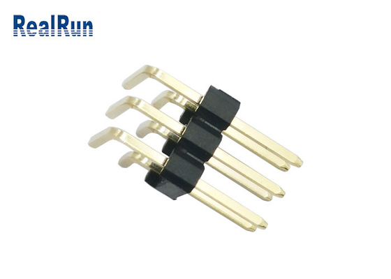 Doratura IATF 16949 del PWB Pin Header Connector Right Angle H2.5 di PBT PA6T