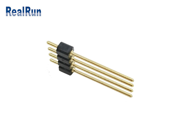lega per saldatura diritta femminile rotonda della immersione del PWB di 2.54mm Pin Header 4 Pin Gold Plated H3.0