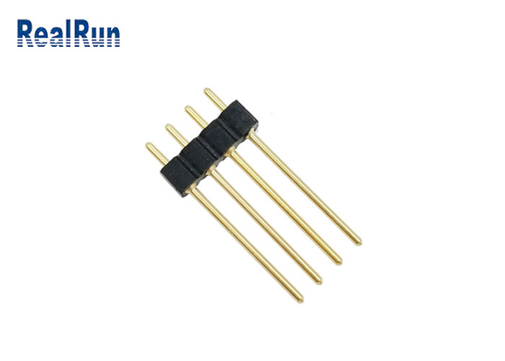 lega per saldatura diritta femminile rotonda della immersione del PWB di 2.54mm Pin Header 4 Pin Gold Plated H3.0