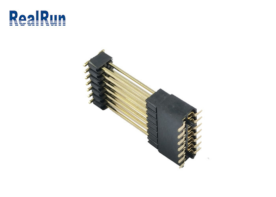 Oro Tin Plating del connettore di Pin Header Connector Dual 7P SMT del maschio di PA6T