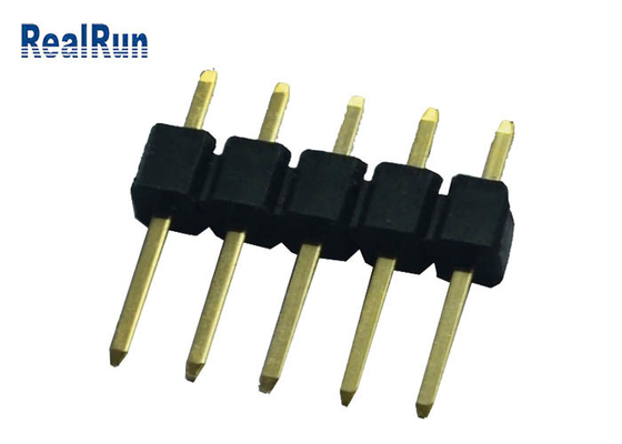 PWB Pin Header Connector termine di lega per saldatura d'ottone del contatto del passo da 2,54 millimetri