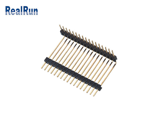 PA6T 2,54 17P Pin Header Connector oro ad angolo retto della immersione da 90 gradi ha placcato la plastica doppia