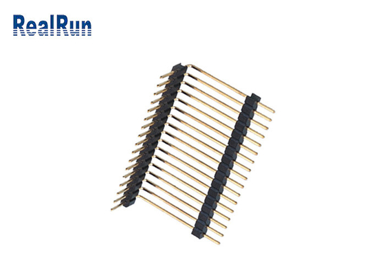 PA6T 2,54 17P Pin Header Connector oro ad angolo retto della immersione da 90 gradi ha placcato la plastica doppia