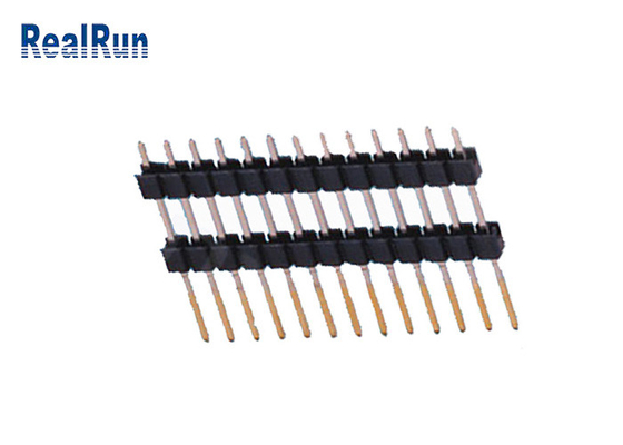 Il tipo 13 singolo oro del PWB 2,54 Pin Header Dual Plastic Dip di fila di posizione ha placcato
