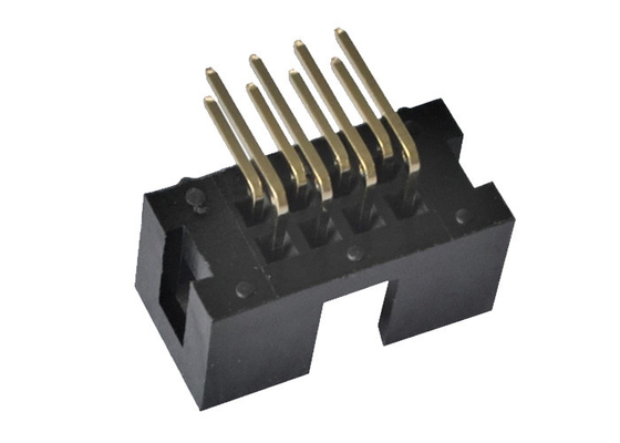 connettore PA6T UL94V-0 dell'intestazione della scatola 2x4P una curvatura Pin Connector da 90 gradi