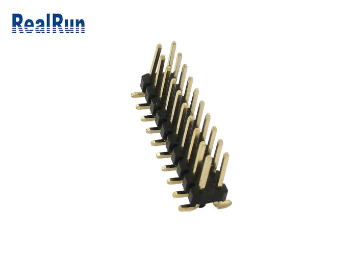 Il nero 2,54 quadrato Pin Male Plug di fila SMD del connettore PA6T 2 dell'intestazione di millimetro