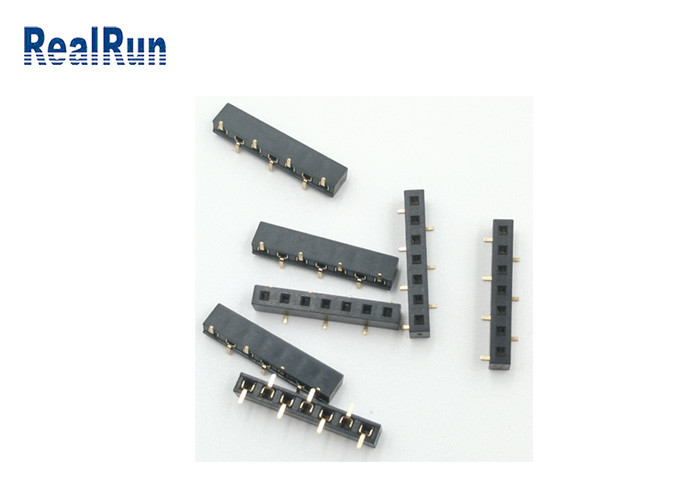 singolo connettore dell'intestazione di Pin Surface Mounting SMD di doratura 7 del connettore del PWB di fila di 2.54mm