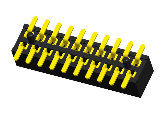 Diritto femmina del connettore dell'intestazione di 20 Pin un tipo fila 1.0X2.1mm da 180 gradi del doppio