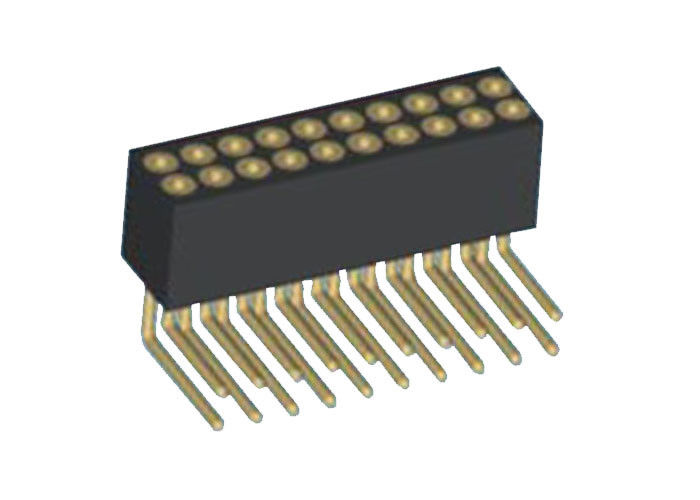 Pin femminile del connettore 20 del bordo del PWB dell'angolo retto dell'intestazione di doppia fila di 1.27mm