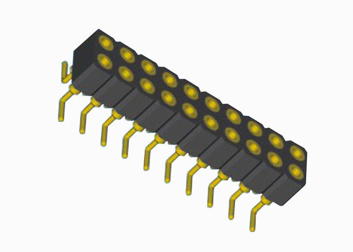 Due passo rotondo della femmina 2.0mm dell'intestazione del PWB di Pin dell'intestazione 20 di Pin della femmina di SMT di fila