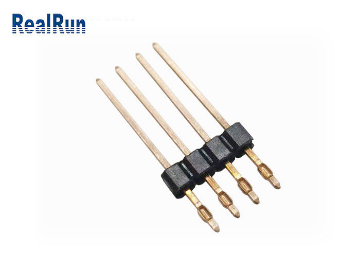 Connettore maschio dell'intestazione PBT LCP di stampa di PA6T di misura della IMMERSIONE diritta d'ottone del PWB Pin Header 2.54mm