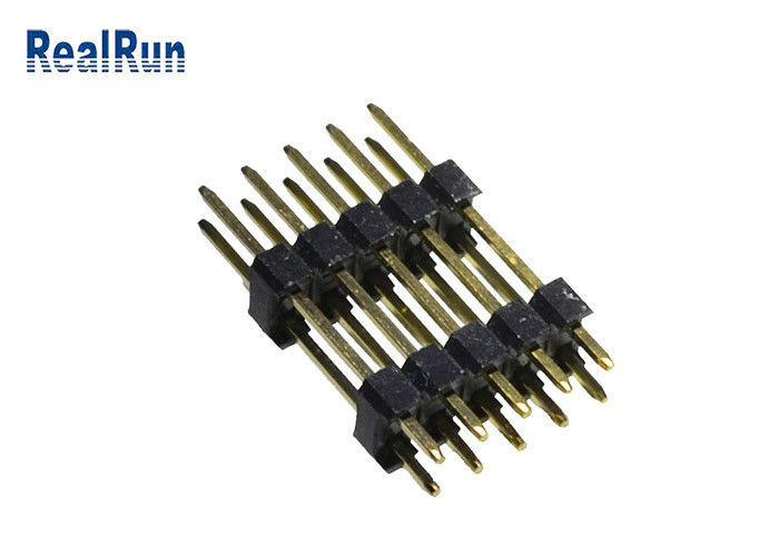 SGS d'ottone di fila 2.54mm di 0.75A PBT Pin Header Connecto UL94V-0 doppio