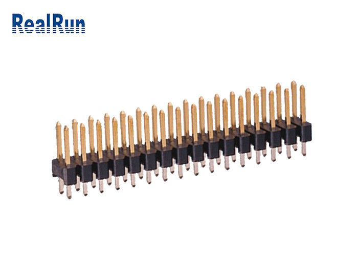 Fila diritta d'ottone del doppio UL94V-0 di PA6T 180° Pin Header Connector 2.54mm