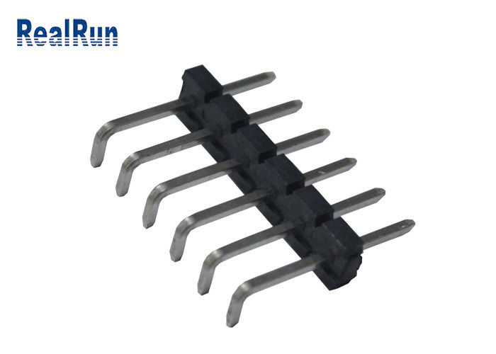 Pin 1000M Ohm di fila 6 del connettore ad angolo retto dell'intestazione di ISO9001 UL94V-0 singolo
