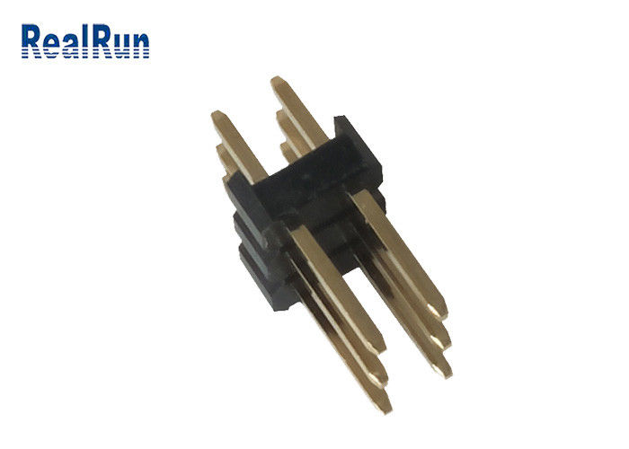 diritto della IMMERSIONE di 3.0A 6P doppio di Pin Header Black PA6T del passo maschio dell'ottone 2.54mm