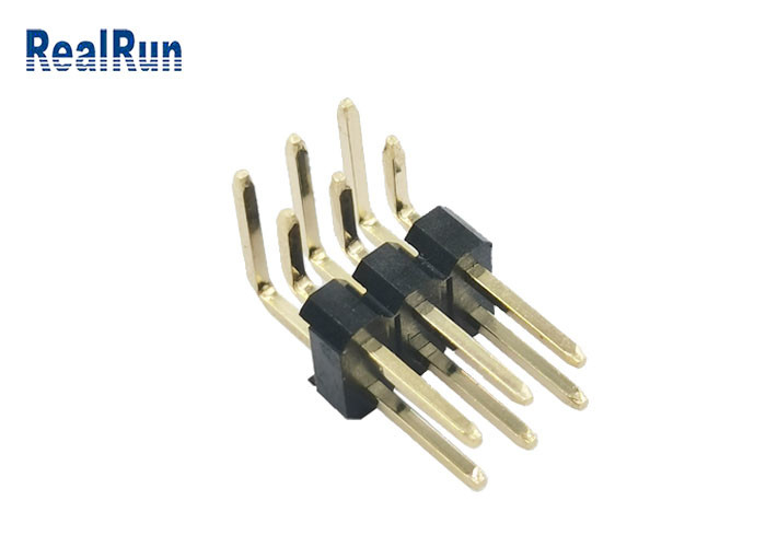 Doratura IATF 16949 del PWB Pin Header Connector Right Angle H2.5 di PBT PA6T