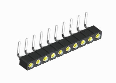 16 angolo retto femminile rotondo nero di fila del connettore 1.27mm dell'intestazione di Pin singolo